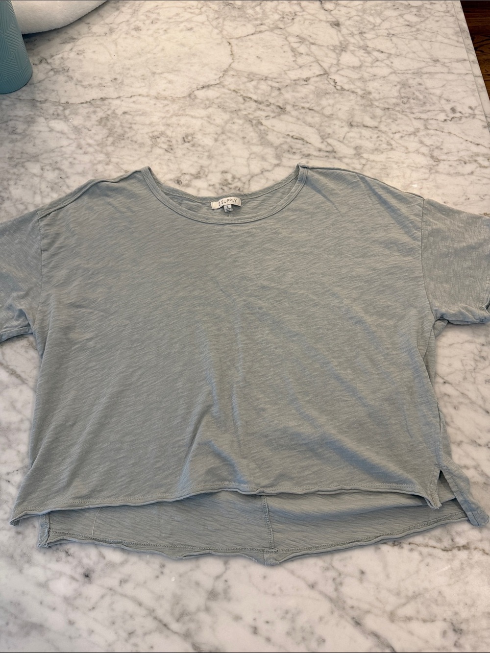 Supply Casual Boxy Crewneck Top - Light Sage Green
